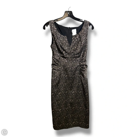 Dress Party Midi By Adrianna Papell In Black & Gold, Size: 8