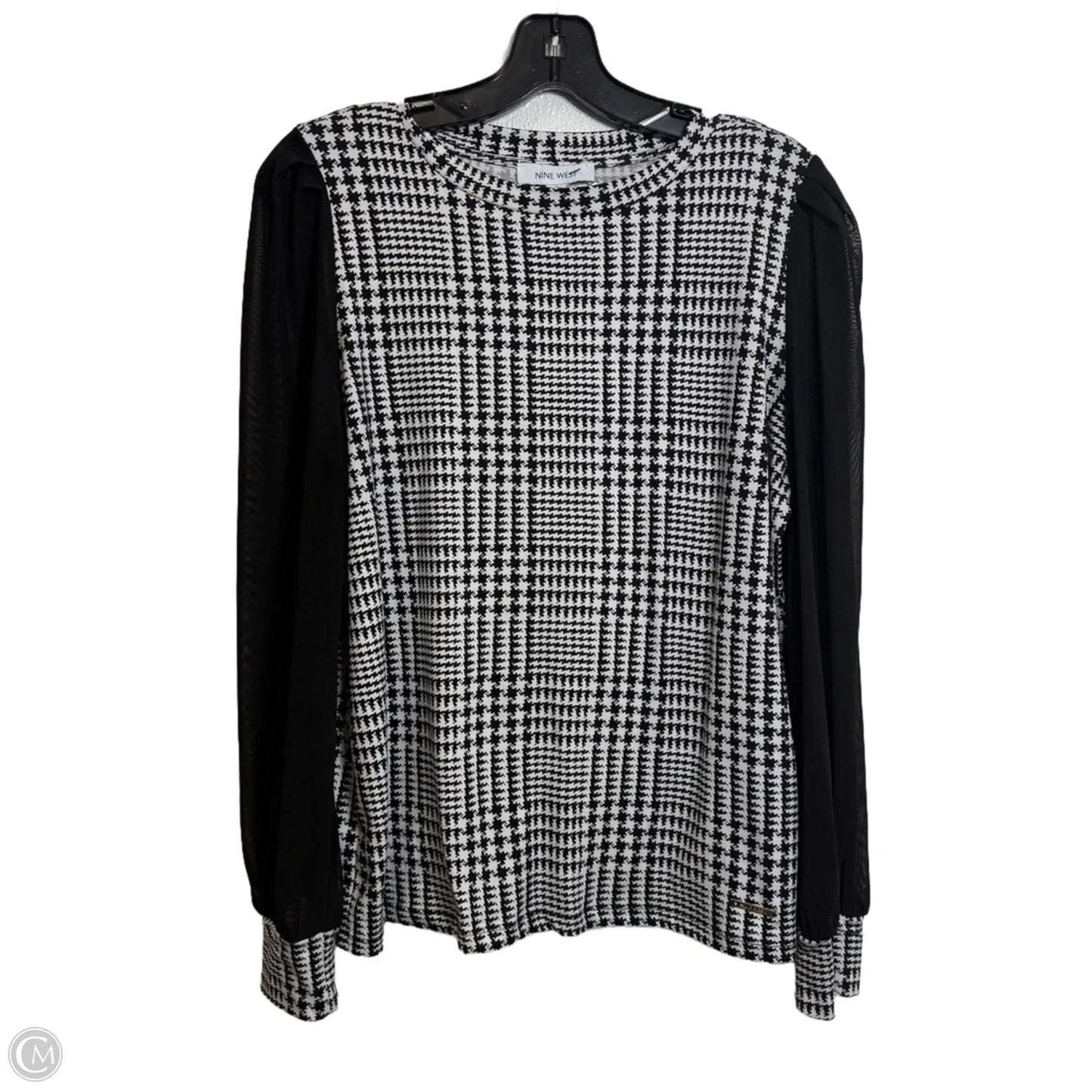 Top Long Sleeve By Nine West In Black & White, Size: S