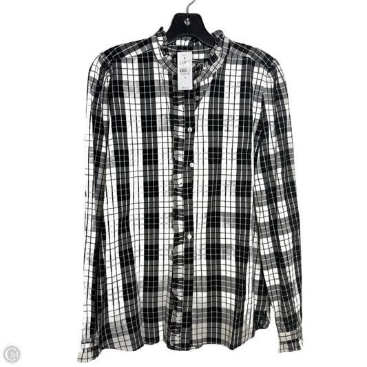 Blouse Long Sleeve By Loft In Black & White, Size: M