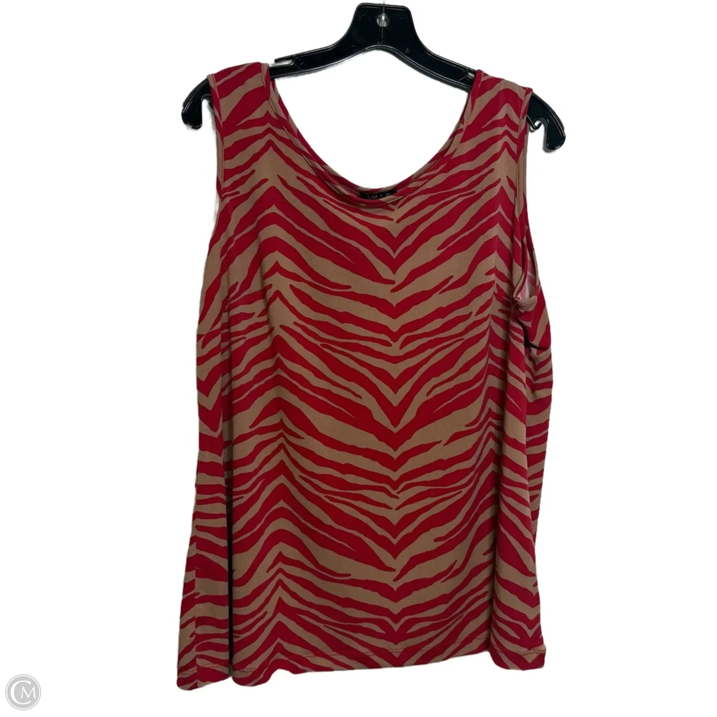 Top Sleeveless Basic By Iman Hsn In Red & Tan, Size: 1x
