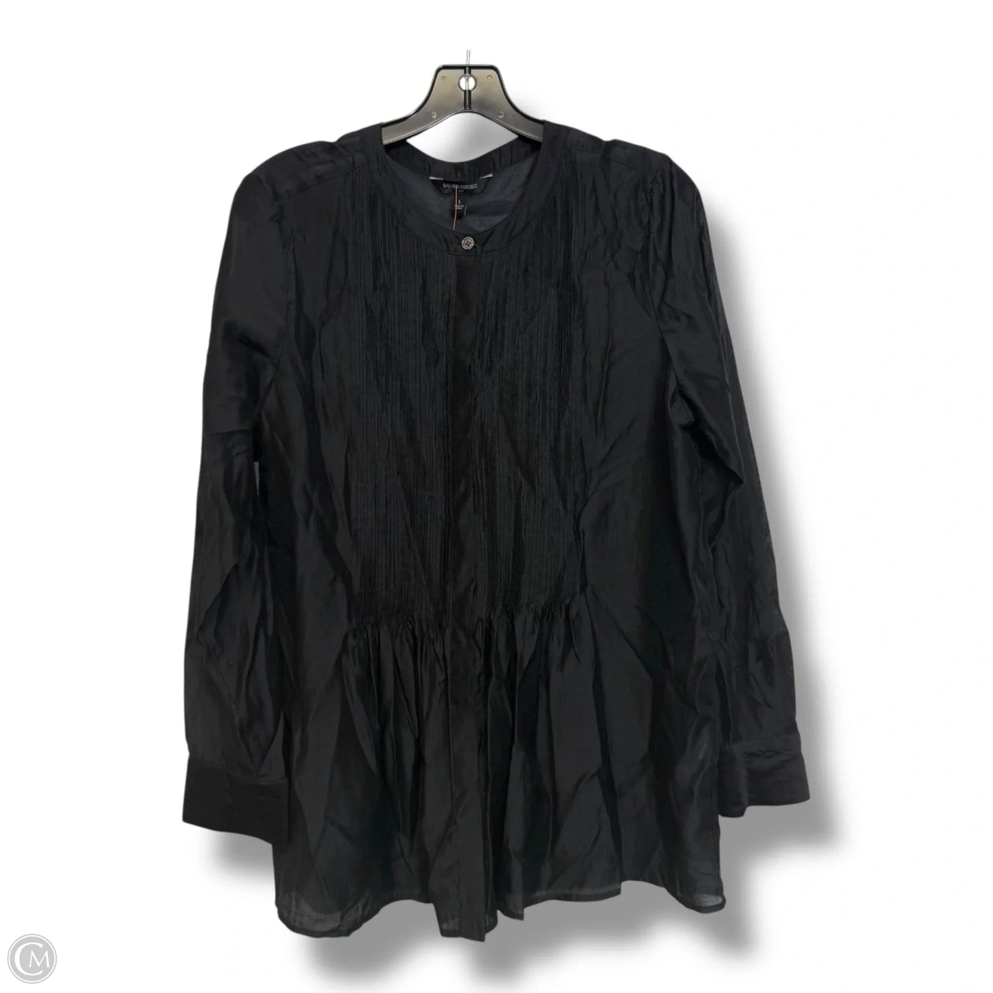 Top Long Sleeve Basic By Banana Republic In Black, Size: L