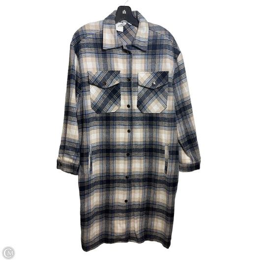 Jacket Shirt By Elan In Plaid Pattern, Size: S