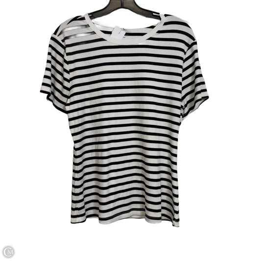 Top Short Sleeve Basic By Nine West In Striped Pattern, Size: L