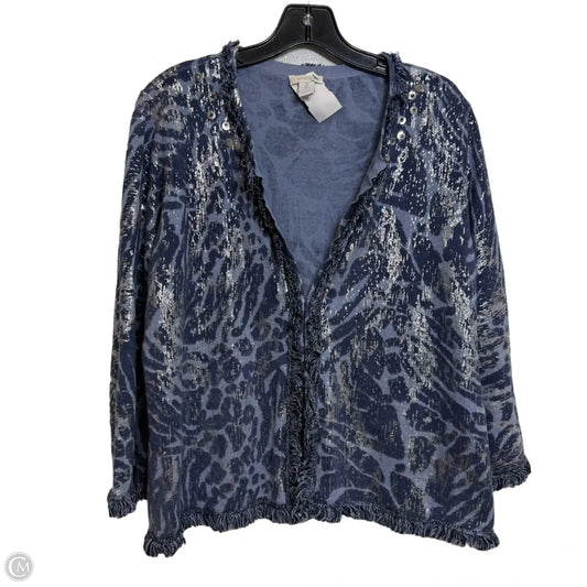 Top Long Sleeve Basic By Chicos In Blue, Size: L
