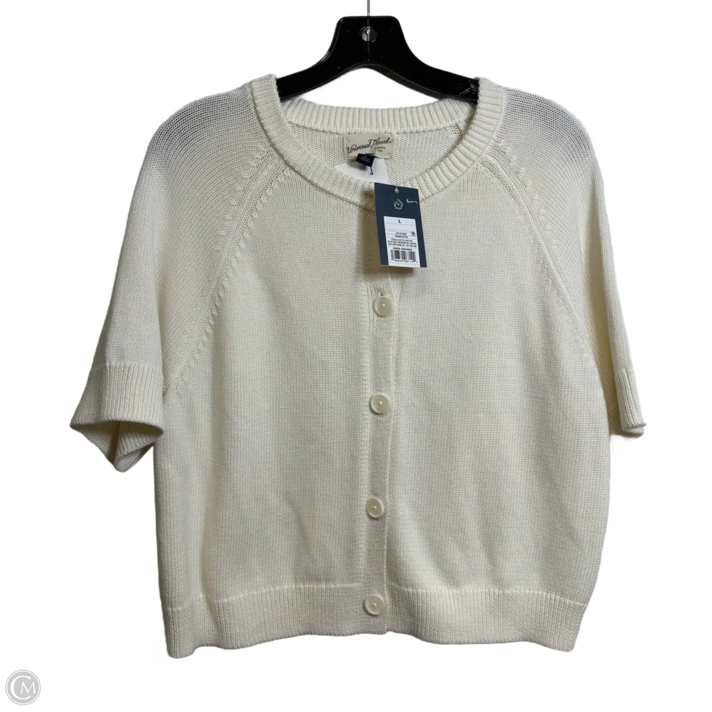 Sweater Short Sleeve By Universal Thread In White, Size: L