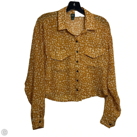 Top Long Sleeve Basic By Wild Fable In Yellow, Size: S