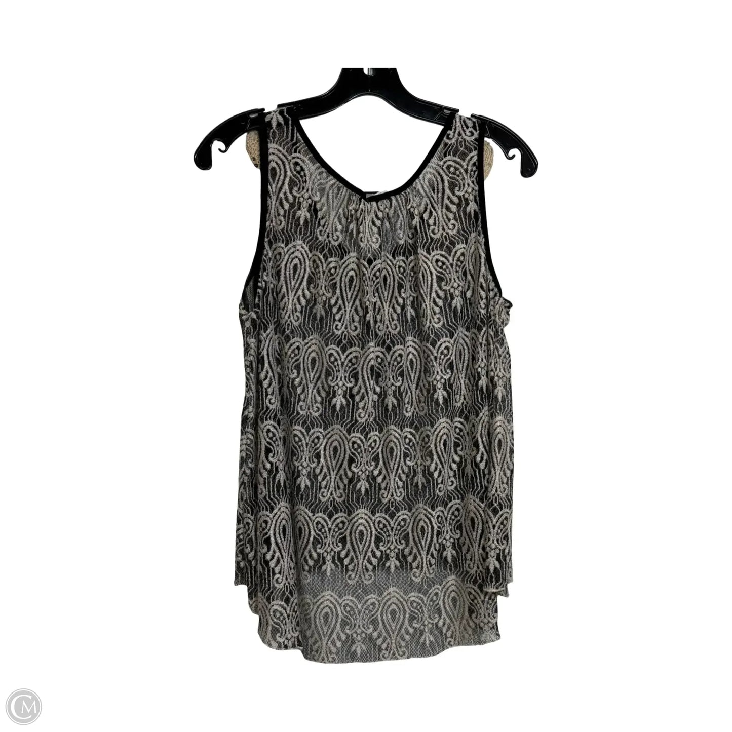 Top Sleeveless By Pinky In Black & Gold, Size: M