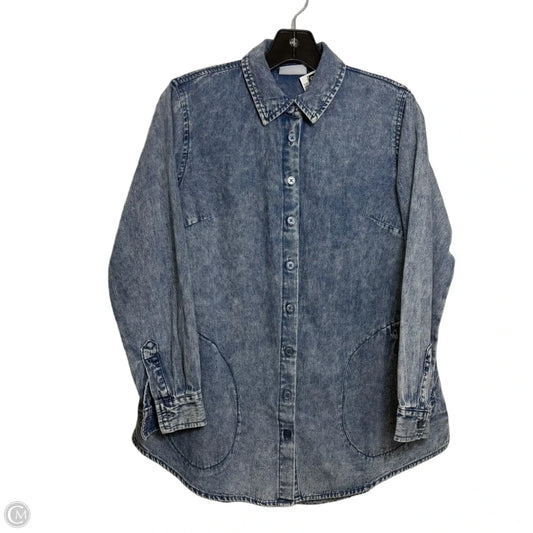 Top Long Sleeve By Joan Rivers In Blue Denim, Size: Xxs
