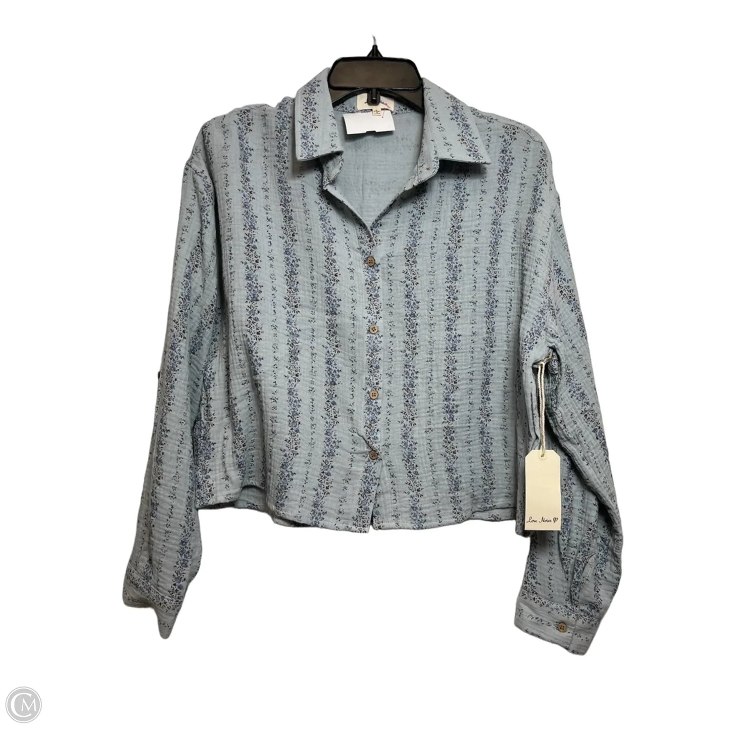 Top Long Sleeve By Love Notes In Blue, Size: L