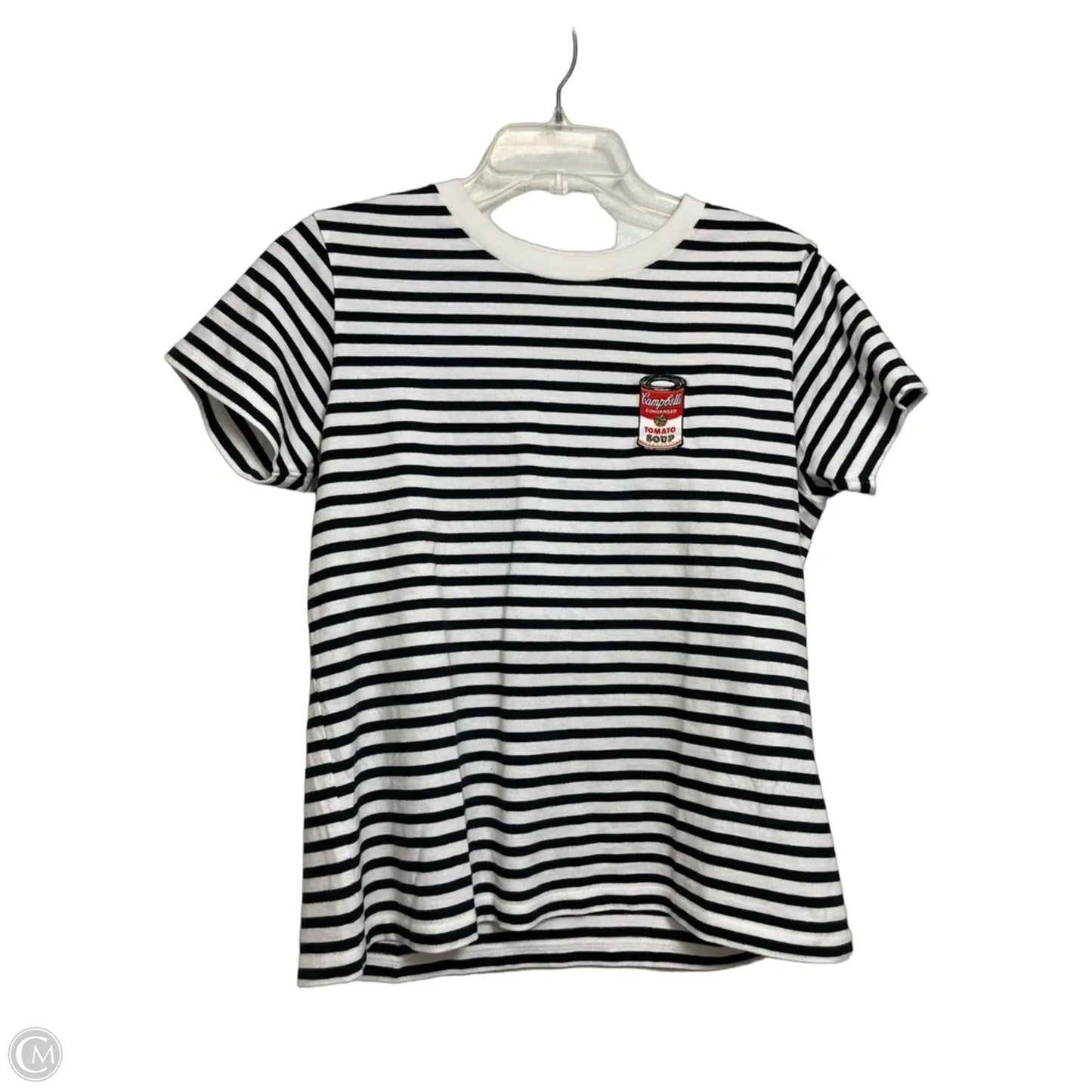 Campbells Soup Top Short Sleeve By Clothes Mentor In Striped Pattern, Size: M