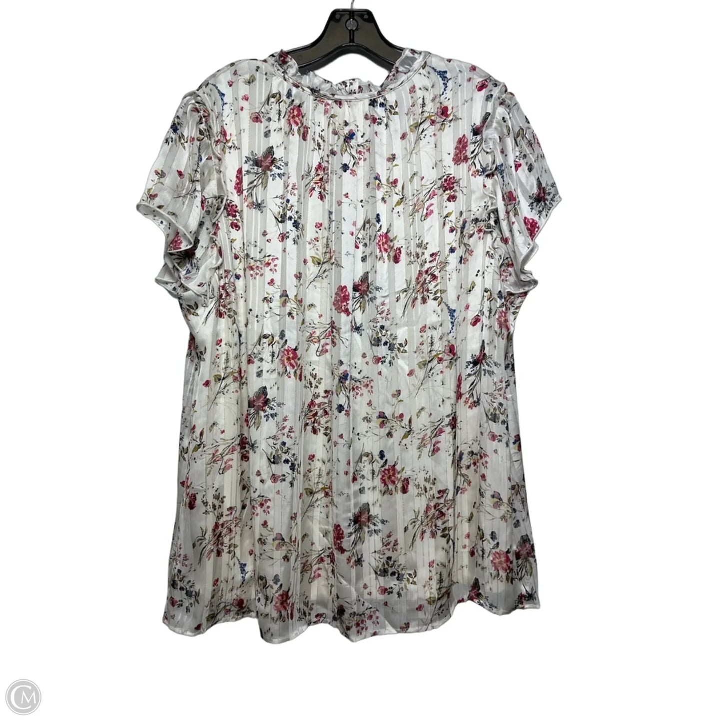 Top Short Sleeve Basic By Tamara H In Floral Print, Size: 2x