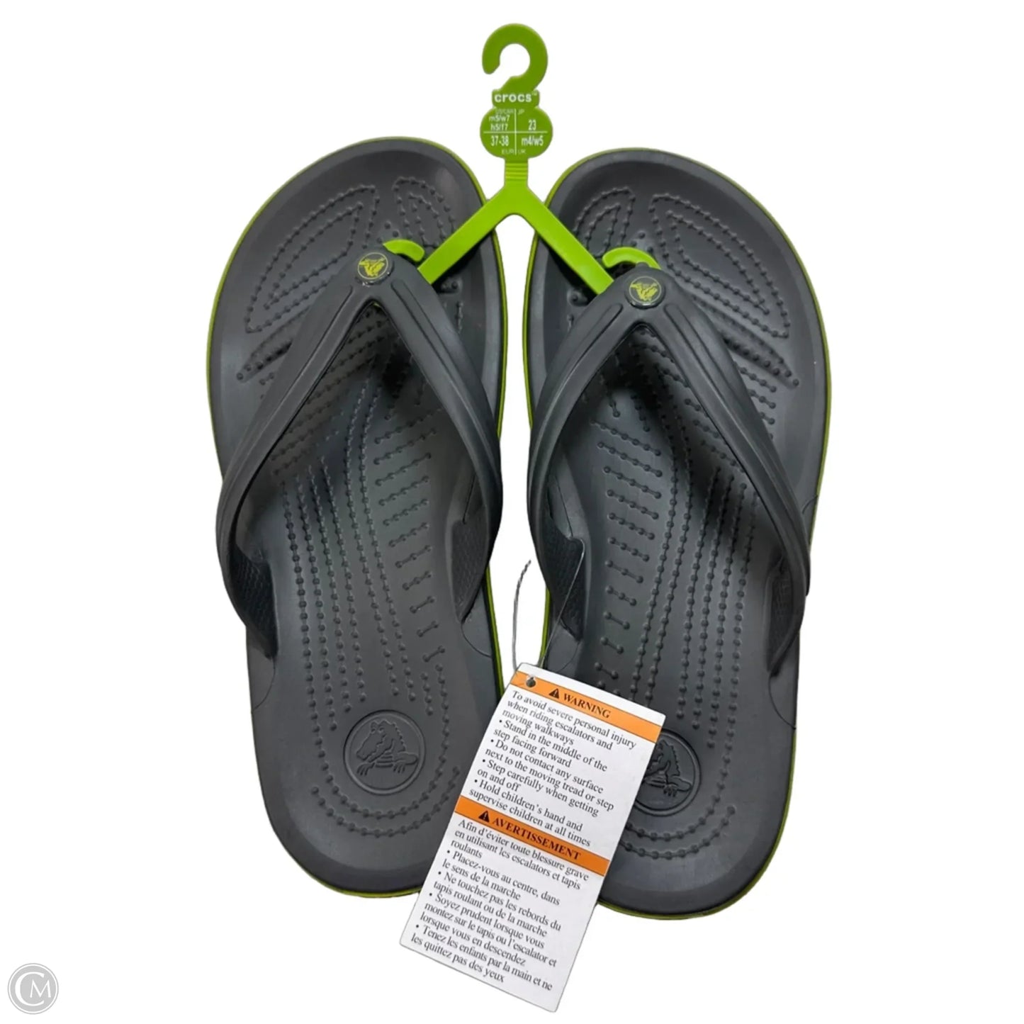 Sandals Flats By Crocs In Grey, Size: 7