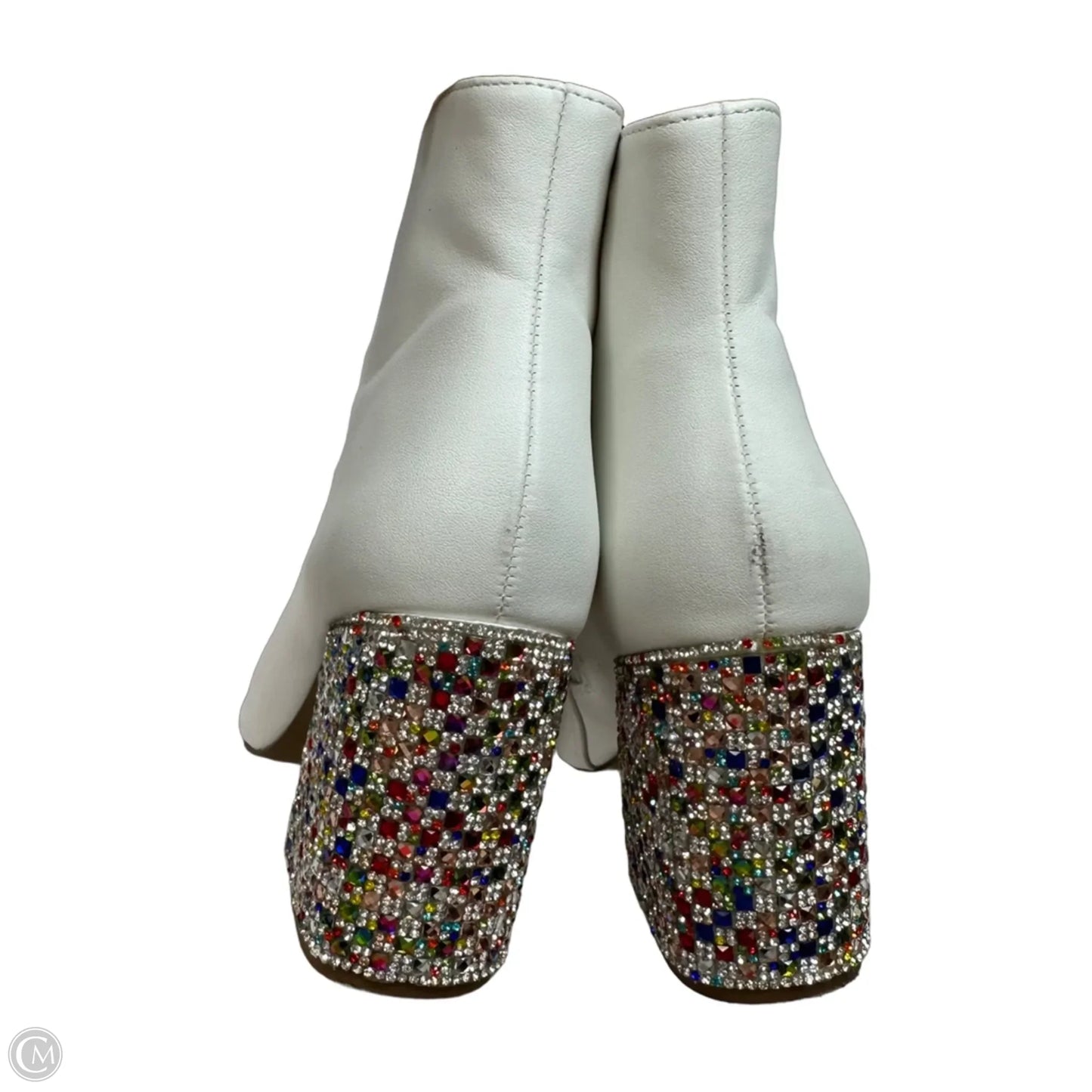 Boots Ankle Heels By Betsey Johnson In White, Size: 5