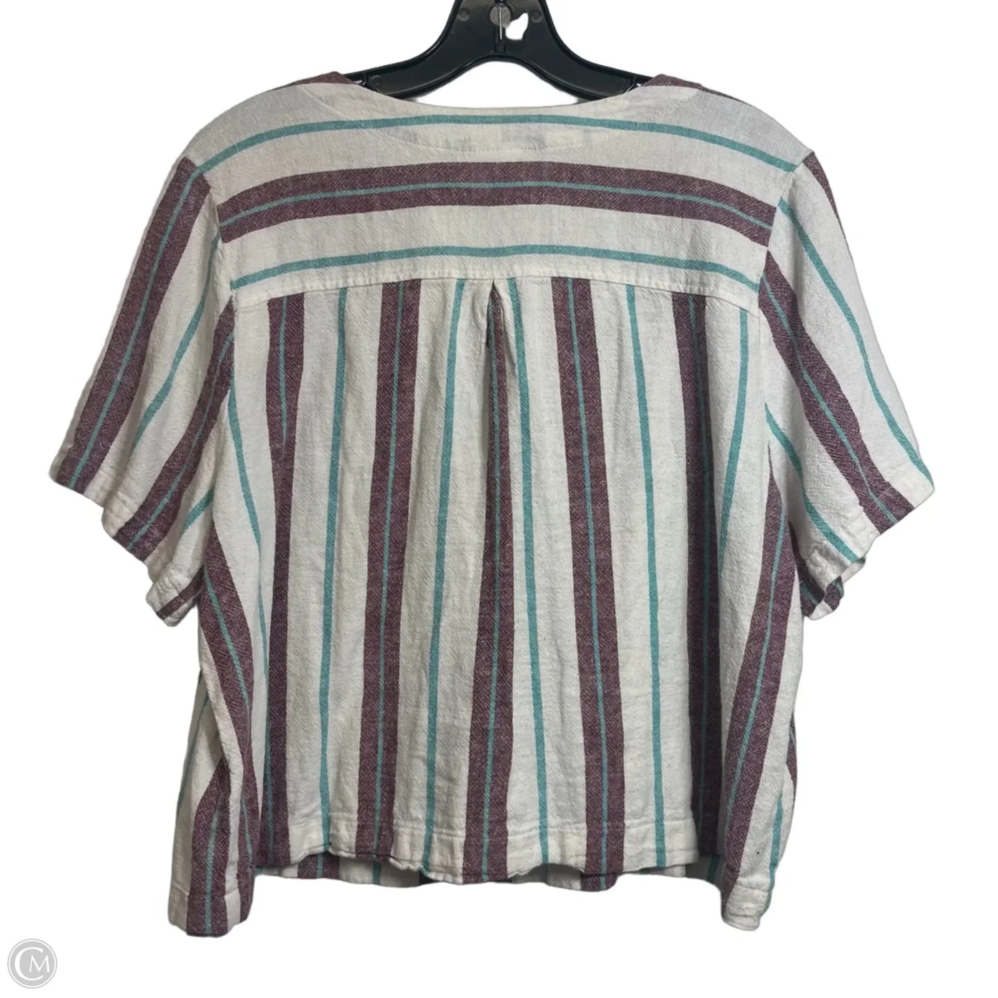 Top Short Sleeve Basic By Abound In Striped Pattern, Size: L