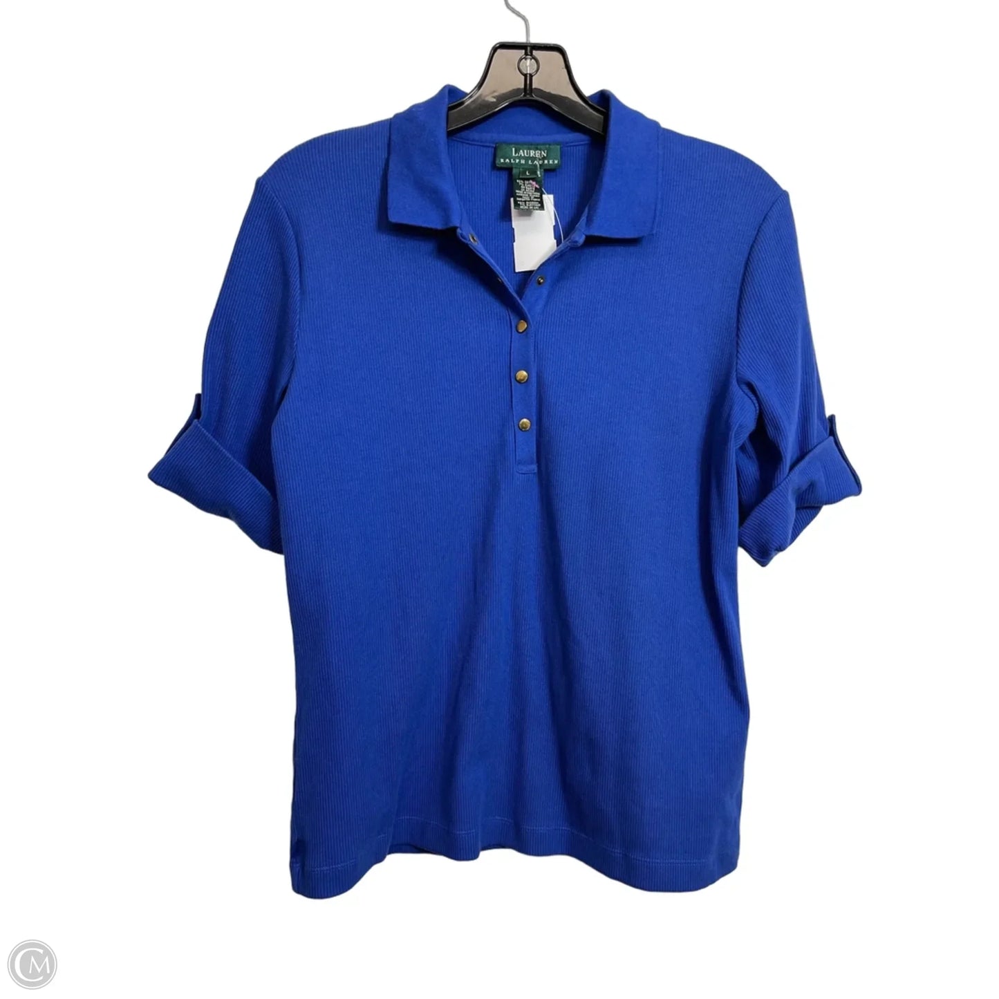 Top Short Sleeve Basic By Ralph Lauren In Blue, Size: L