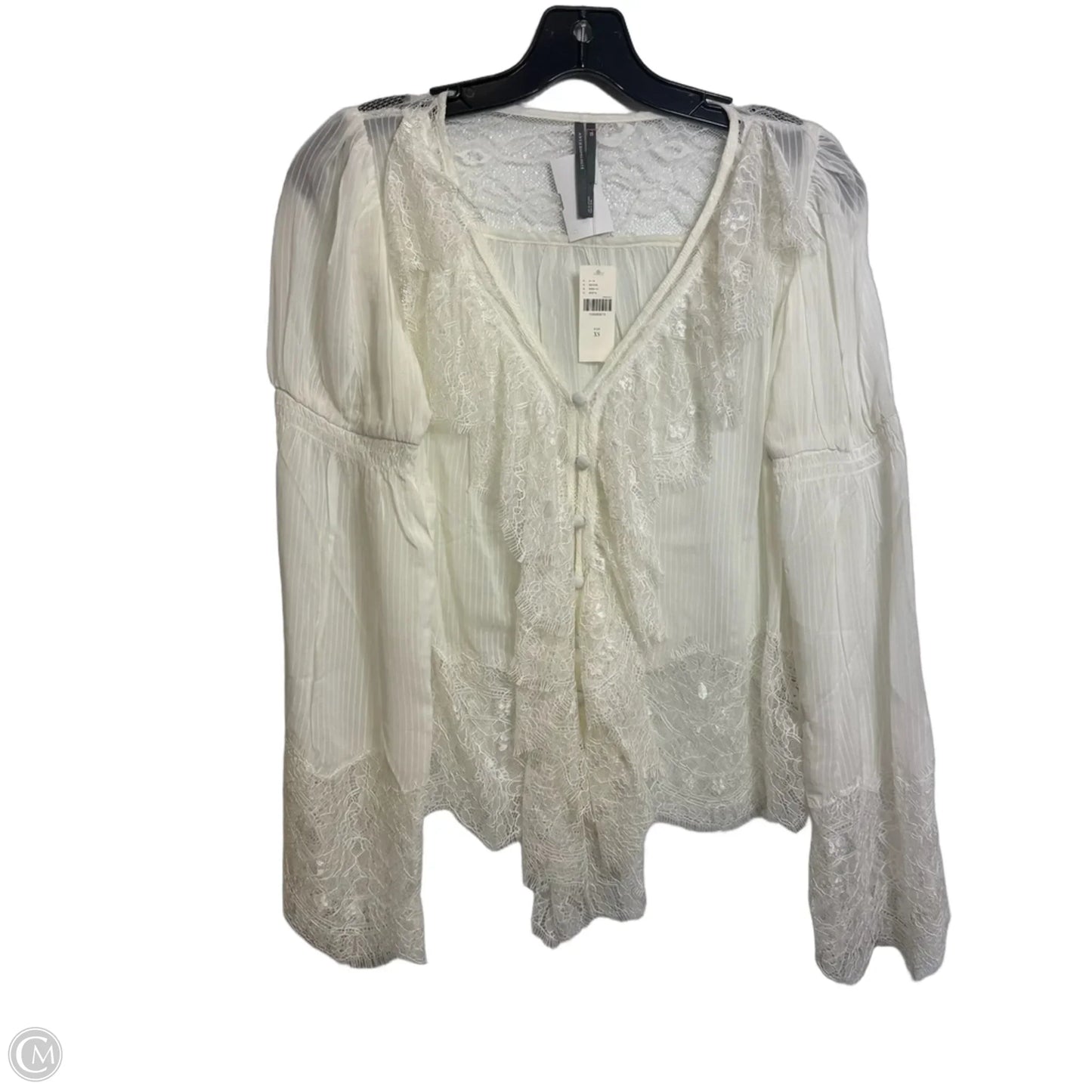 Top Long Sleeve By Anthropologie In White, Size: Xs