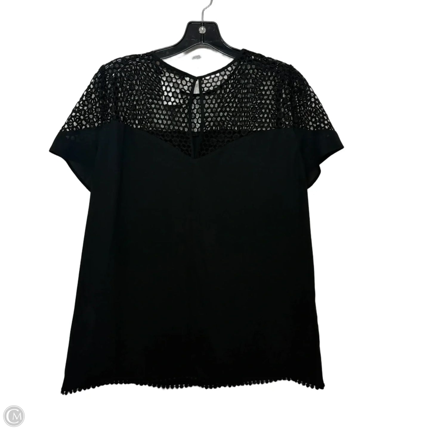 Top Short Sleeve By Zara Basic In Black, Size: L