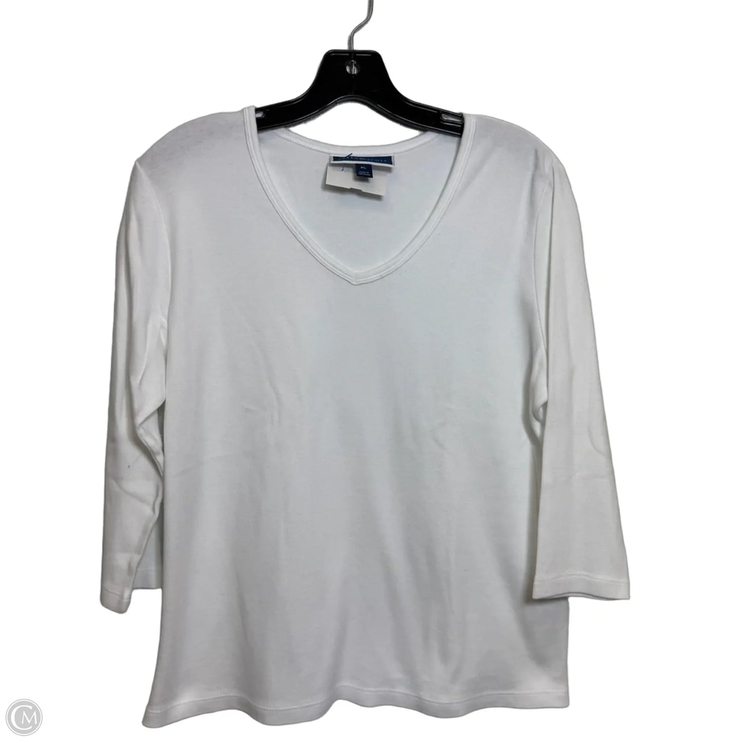 Top Long Sleeve By Karen Scott In White, Size: Lp