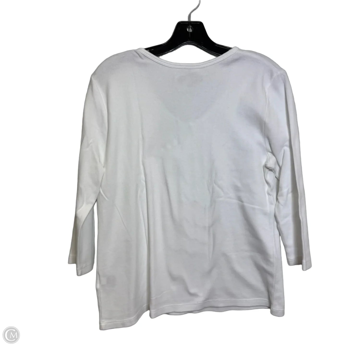 Top Long Sleeve By Karen Scott In White, Size: Lp