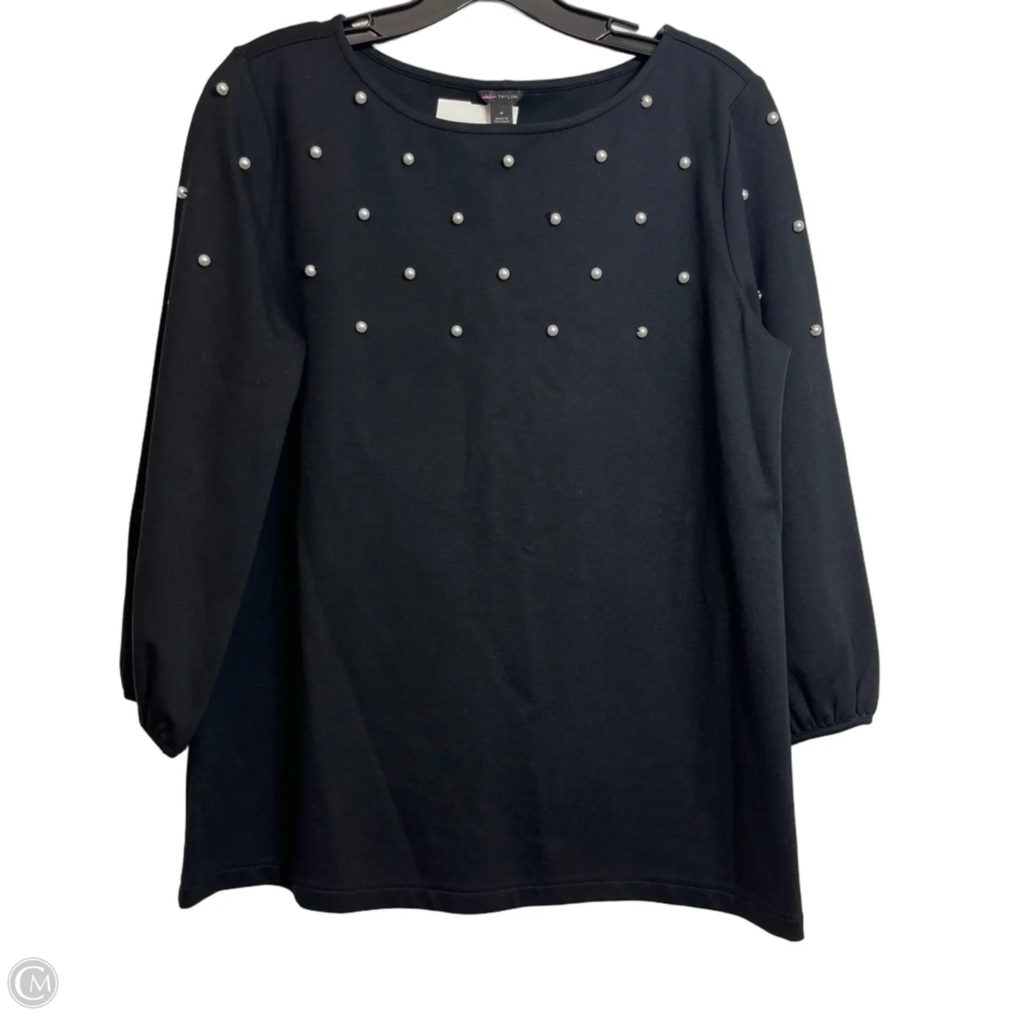 Top Long Sleeve By Ann Taylor In Black, Size: M