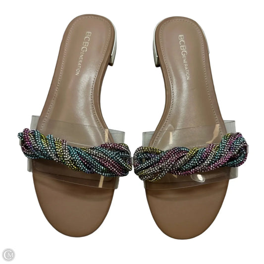 Sandals Flats By Bcbg In Multi-colored, Size: 7