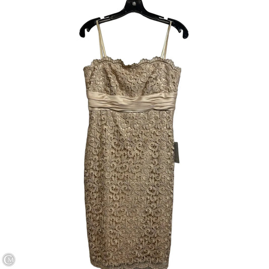 Dress Party Midi By Adrianna Papell In Gold, Size: 8