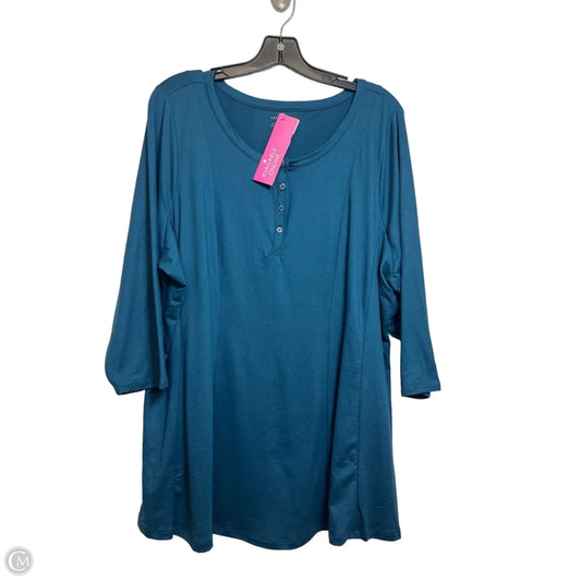 Top Long Sleeve Basic By Lane Bryant In Aqua, Size: 18