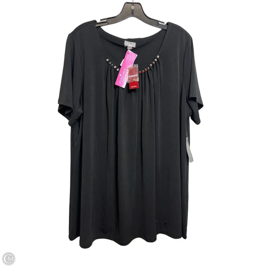 Top Short Sleeve By Avenue In Black, Size: 22