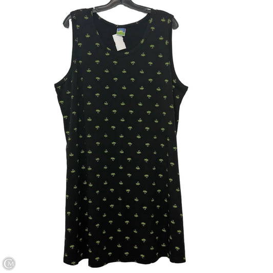 Swimwear Cover-up By Clothes Mentor In Black & Green, Size: Xxl