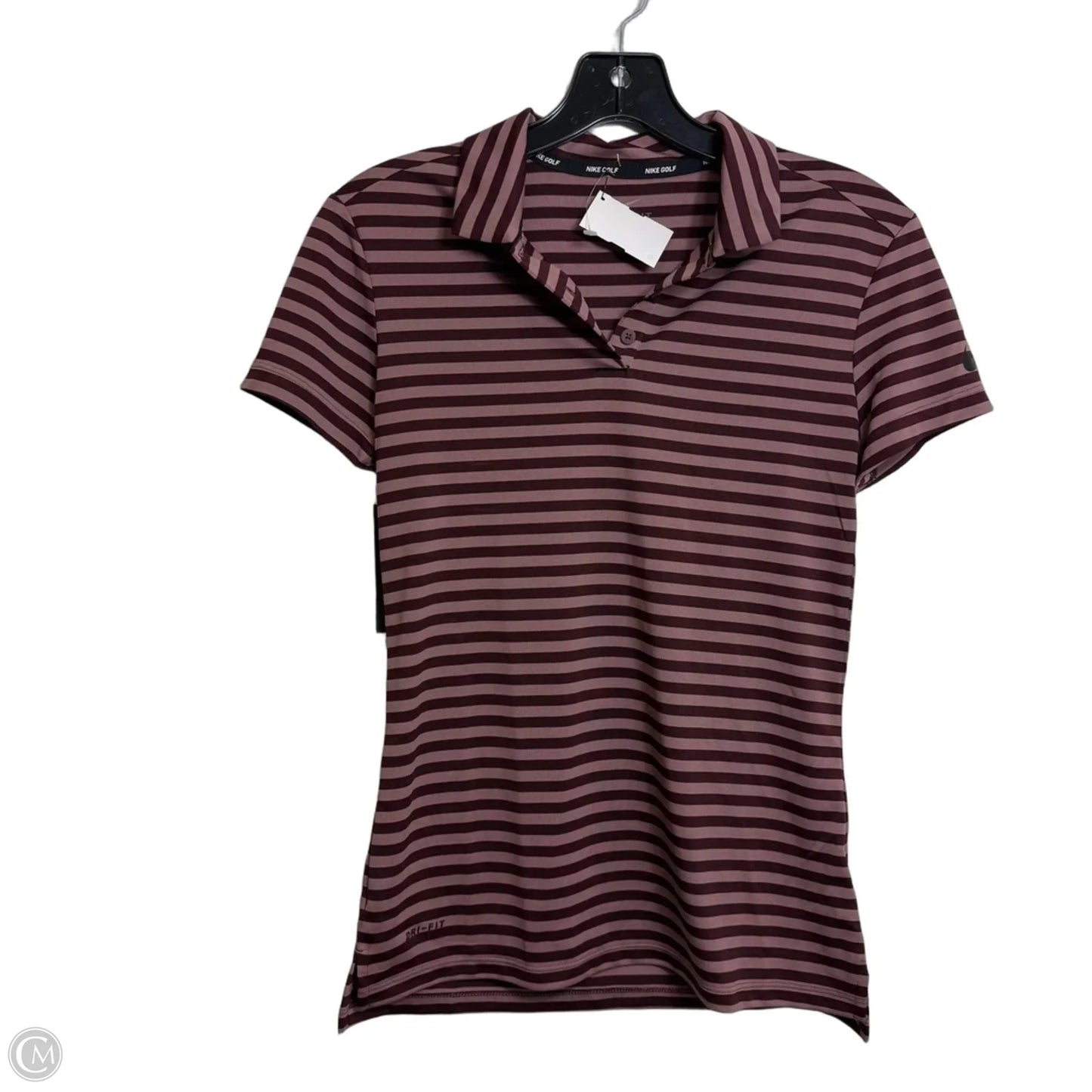 Golf Athletic Top Short Sleeve By Nike In Striped Pattern, Size: Xs