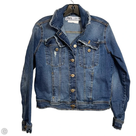 Jacket Denim By Zara In Blue Denim, Size: L