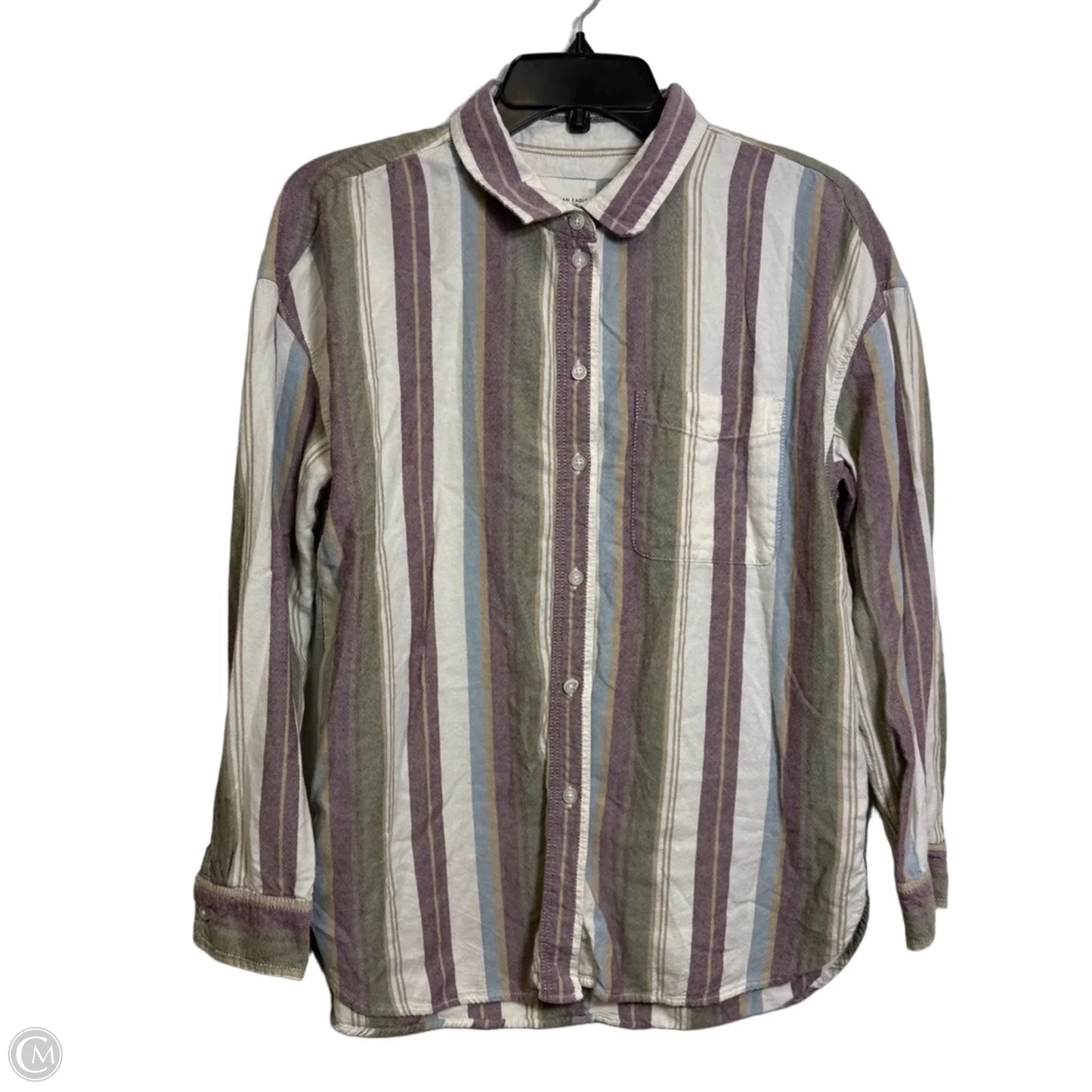 Top Long Sleeve By American Eagle In Purple, Size: S