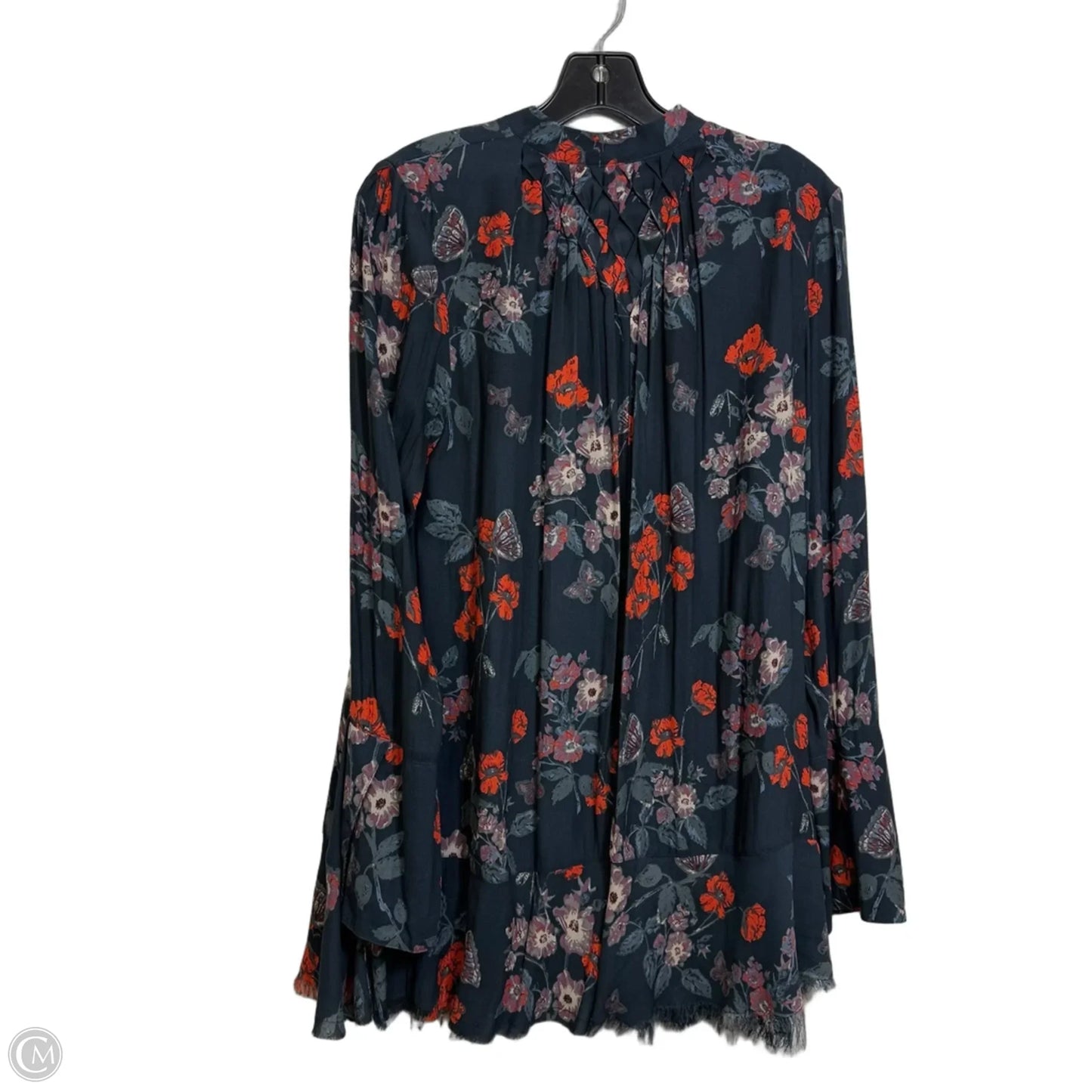 Top Long Sleeve By Free People In Grey & Orange, Size: S