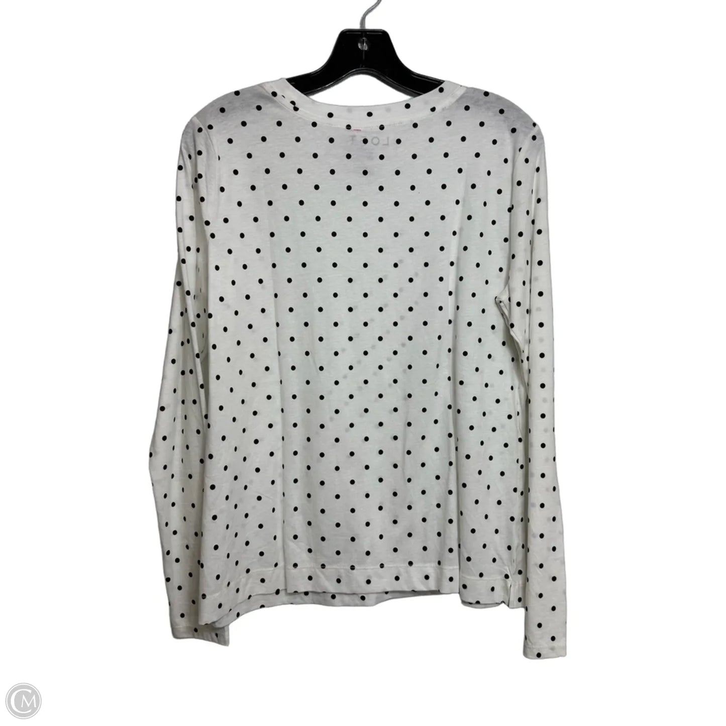 Top Long Sleeve Basic By Loft In Black & White, Size: M