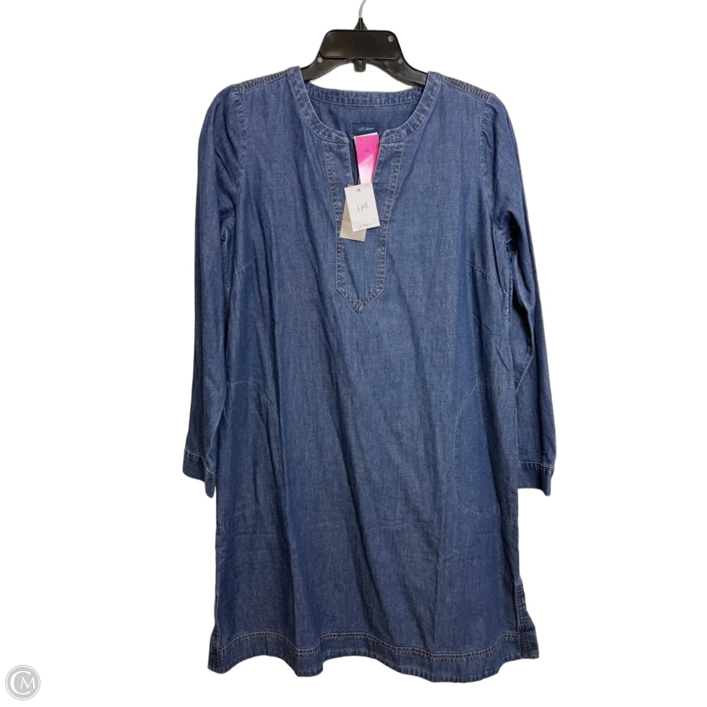 Dress Casual Midi By J. Jill In Blue Denim, Size: S