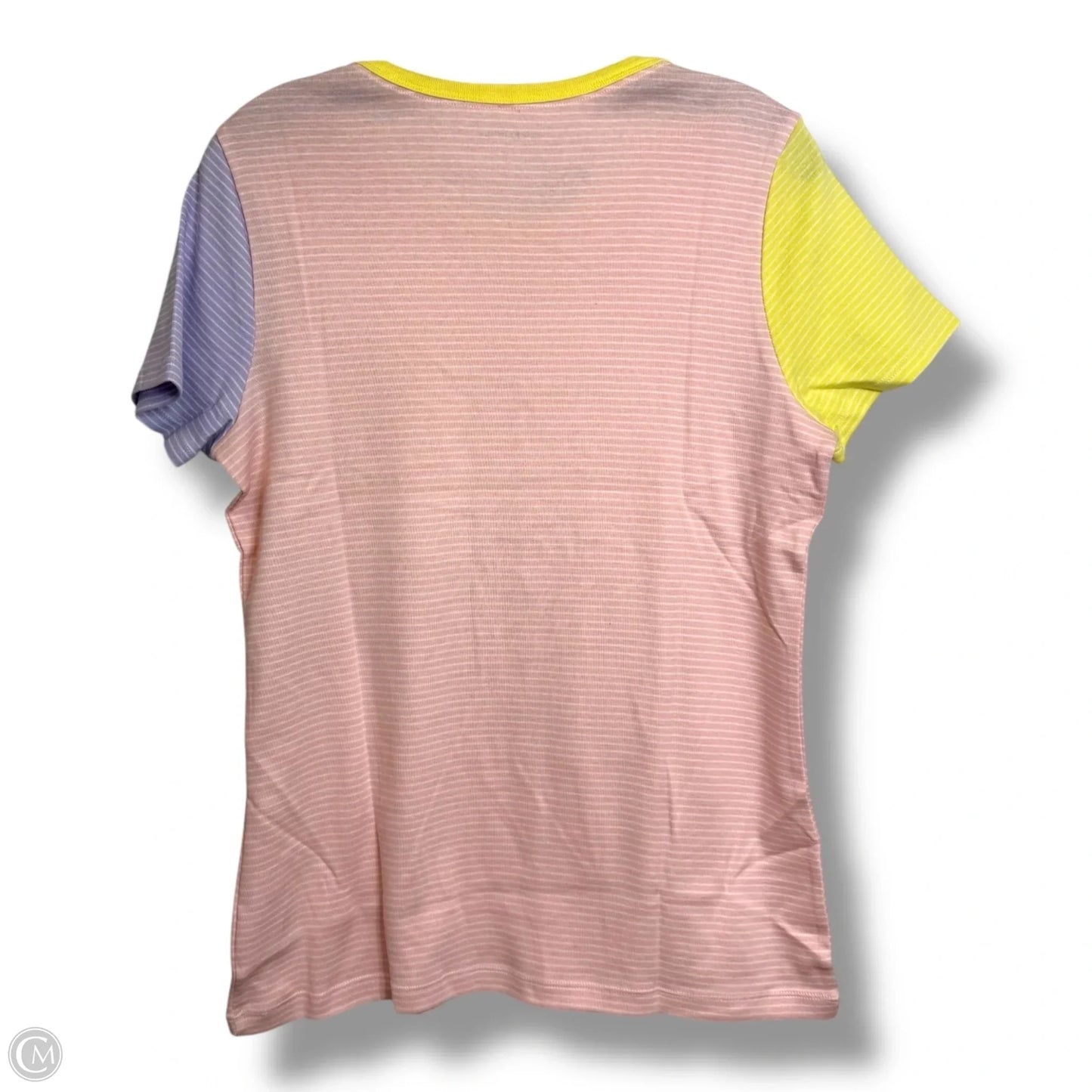 Top Short Sleeve Basic By Lands End In Blue & Yellow, Size: M