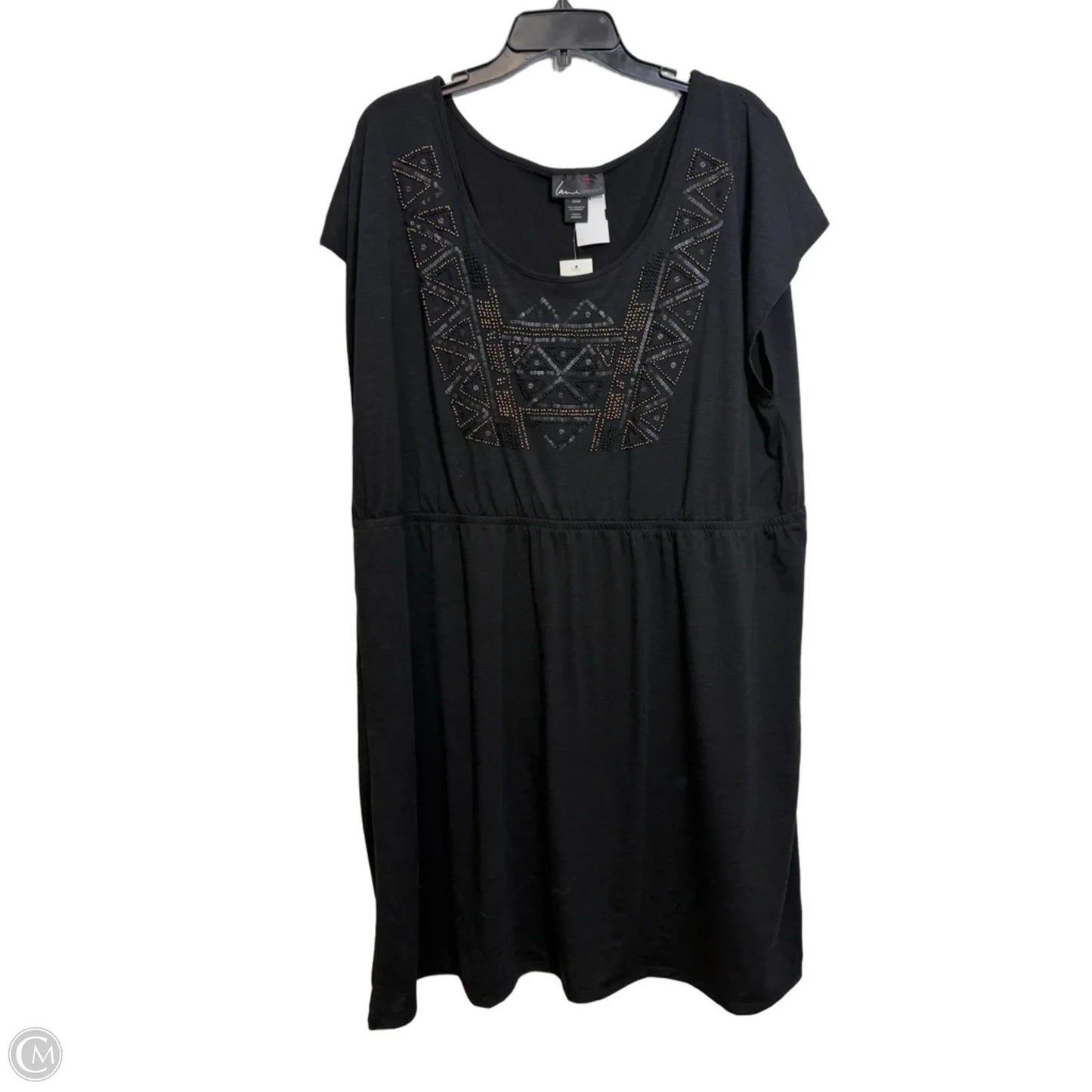 Dress Casual Midi By Lane Bryant In Black & Gold, Size: 22