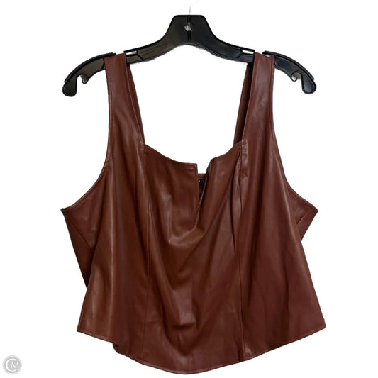 Top Sleeveless Basic By Torrid In Brown, Size: 1x