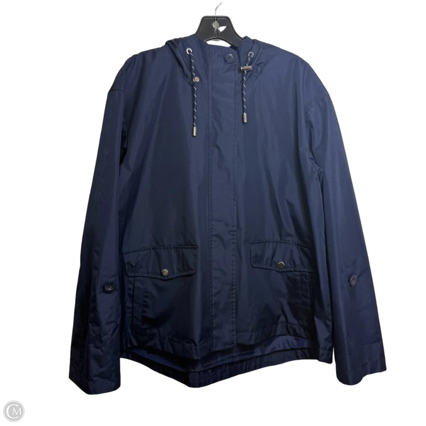 Coat Raincoat By Weatherproof In Navy, Size: M