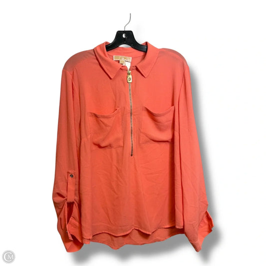 Top Long Sleeve Designer By Michael Kors In Peach, Size: Xl