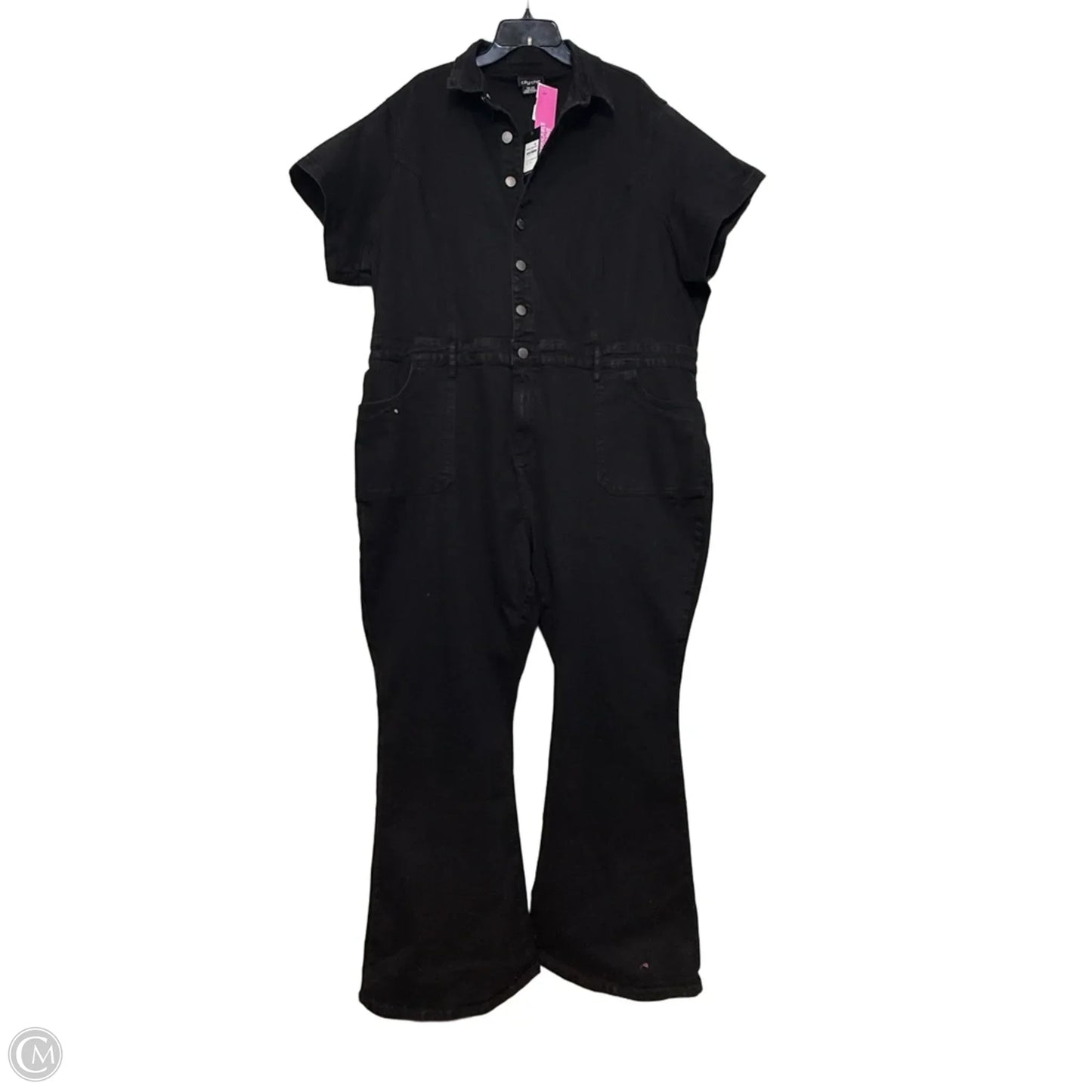 Jumpsuit By City Chic In Black Denim, Size: Xxl