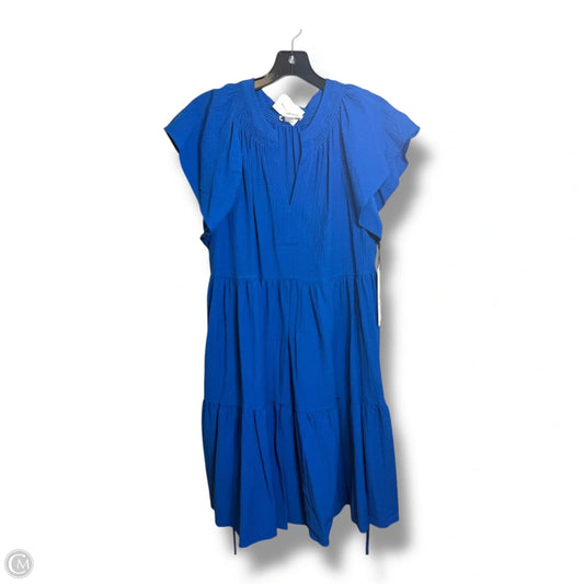 Dress Casual Midi By Calvin Klein In Blue, Size: 10