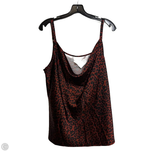 Top Sleeveless By Ava & Viv In Animal Print, Size: Xxl