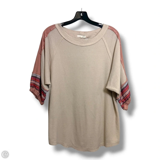 Top Long Sleeve By Easel In Pink, Size: M