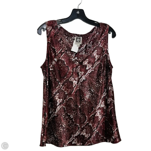 Top Sleeveless By Anne Klein In Red, Size: L