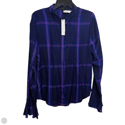 Top Long Sleeve By Sanctuary In Plaid Pattern, Size: L