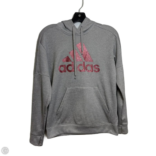 Athletic Jacket By Adidas In Grey, Size: M
