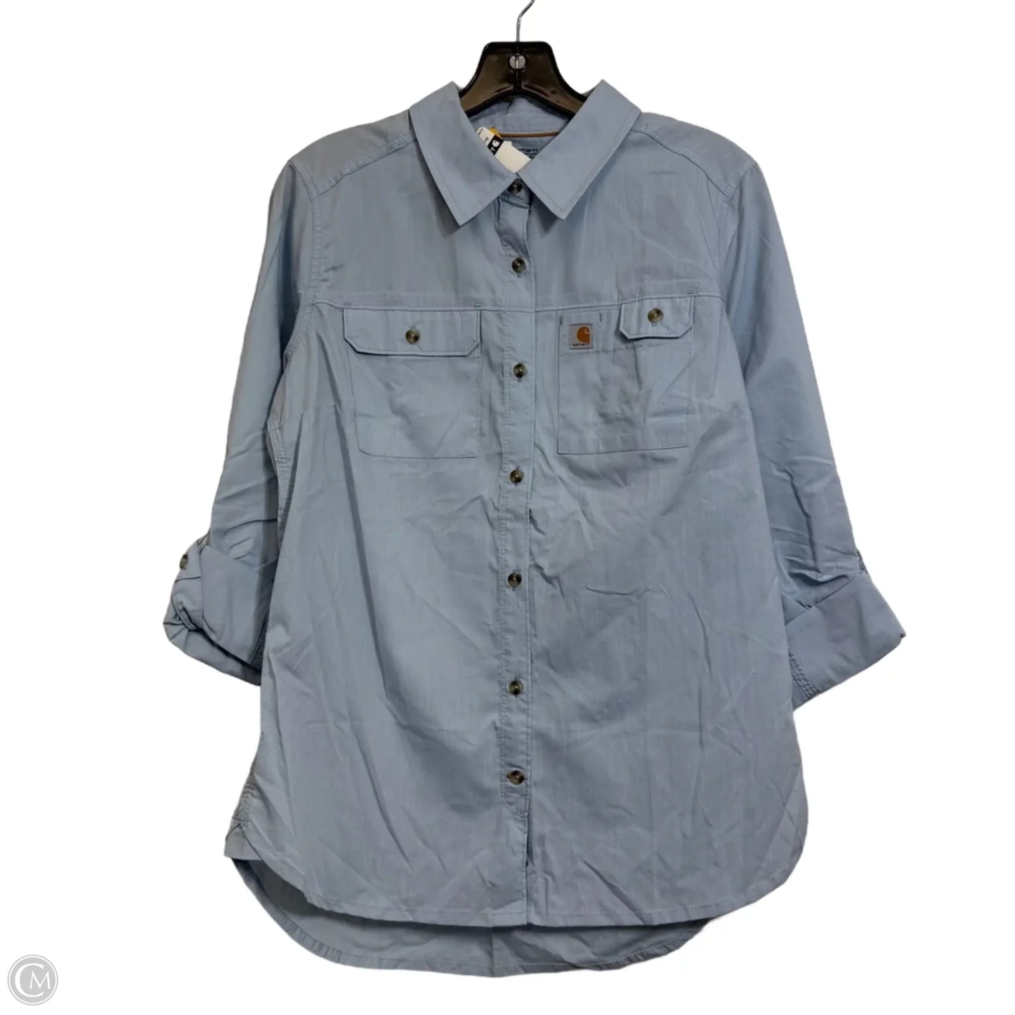 Top Long Sleeve By Carhartt In Blue, Size: M