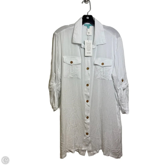 Top Long Sleeve Basic By Clothes Mentor In White, Size: L