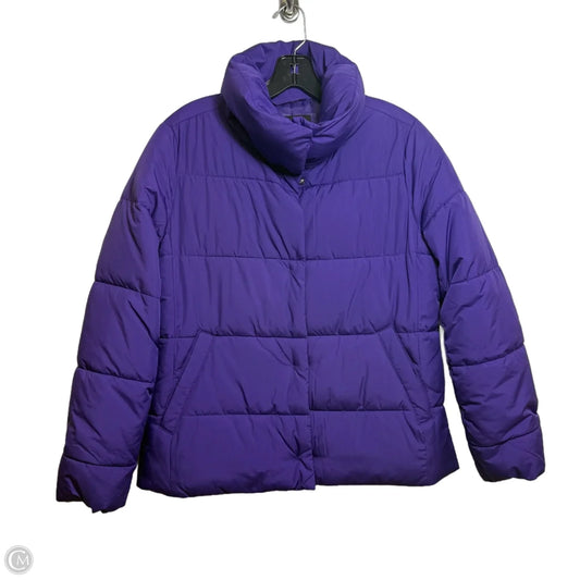 Coat Puffer & Quilted By Talbots In Purple, Size: Xs